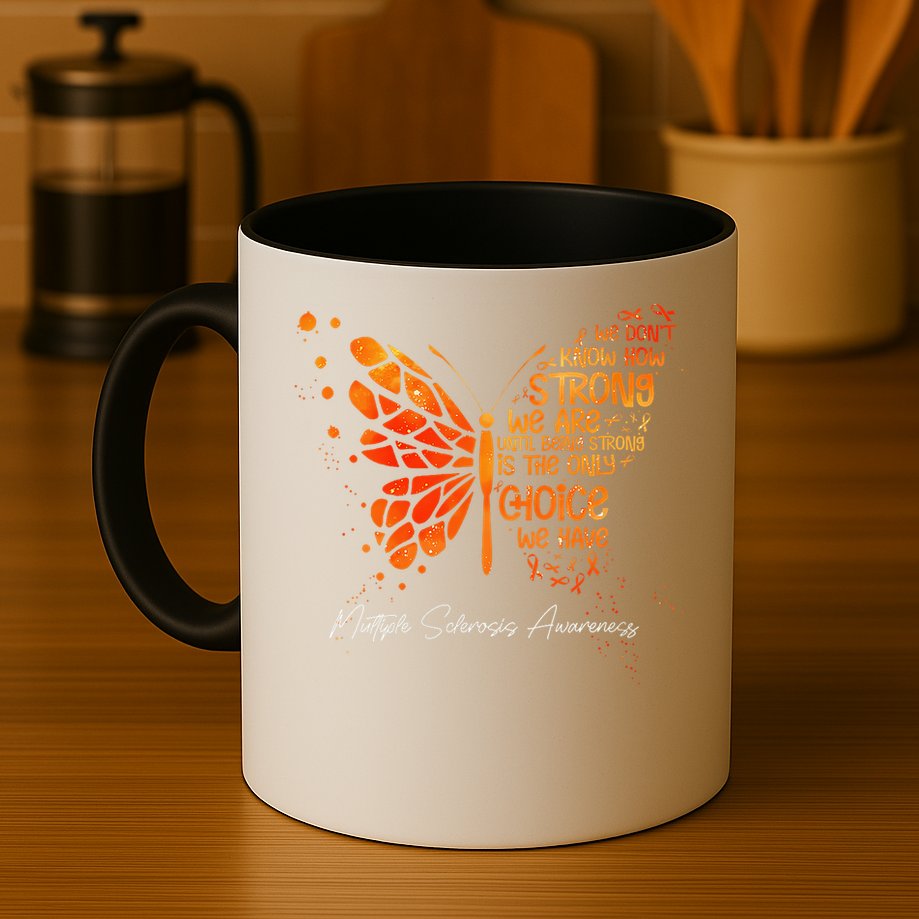 Butterfly Orange Ribbon Multiple Sclerosis Awareness Mug