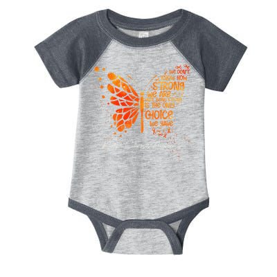 Butterfly Orange Ribbon Multiple Sclerosis Awareness Infant Baby Jersey Bodysuit