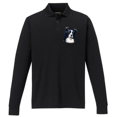 Border Collie Performance Long Sleeve Polo