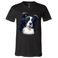 Border Collie V-Neck T-Shirt