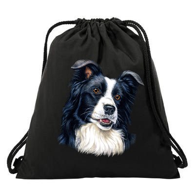 Border Collie Drawstring Bag