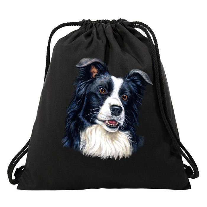 Border Collie Drawstring Bag