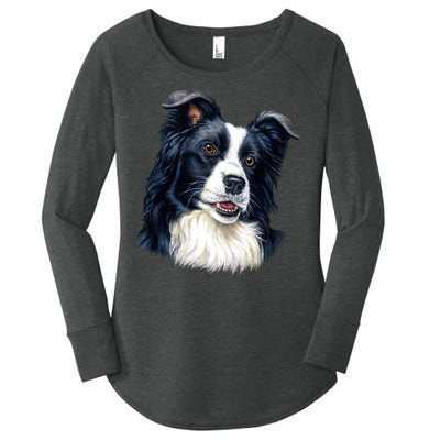 Border Collie Women's Perfect Tri Tunic Long Sleeve Shirt