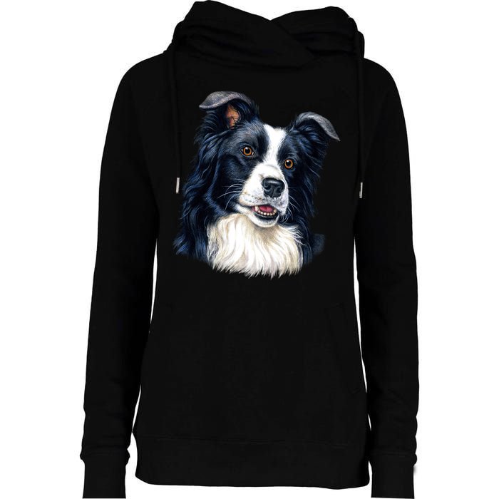 Border Collie Womens Funnel Neck Pullover Hood