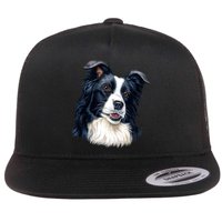 Border Collie Flat Bill Trucker Hat