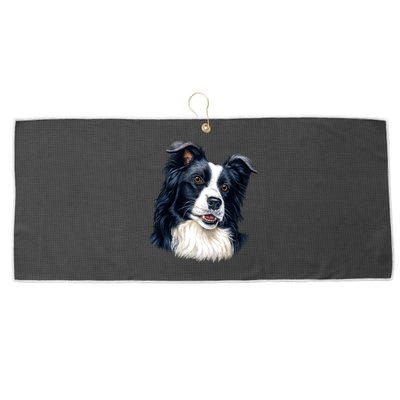 Border Collie Large Microfiber Waffle Golf Towel