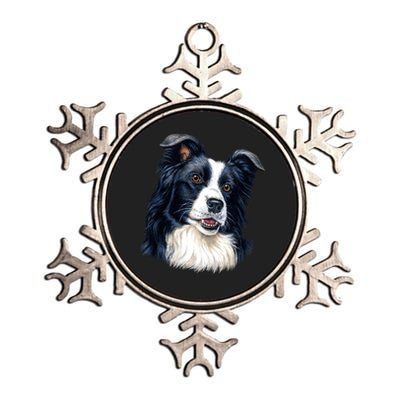 Border Collie Metallic Star Ornament