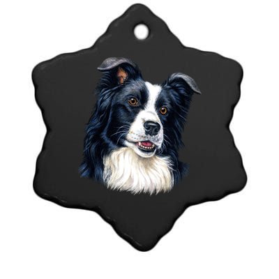 Border Collie Ceramic Star Ornament