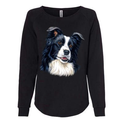 Border Collie Womens California Wash Sweatshirt