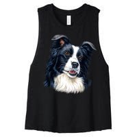 Border Collie Women's Racerback Cropped Tank