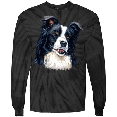 Border Collie Tie-Dye Long Sleeve Shirt