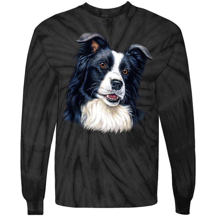 Border Collie Tie-Dye Long Sleeve Shirt