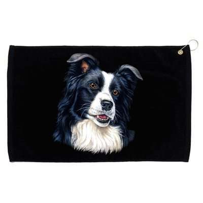 Border Collie Grommeted Golf Towel