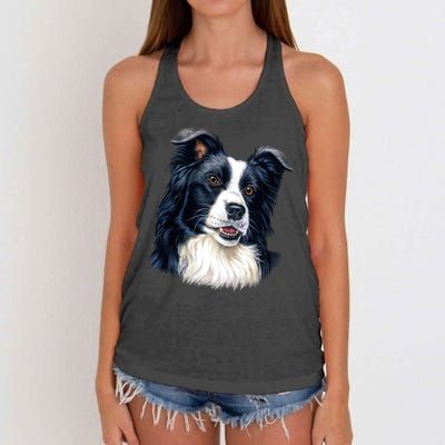 Border Collie Women's Knotted Racerback Tank