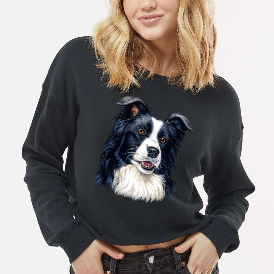 Border Collie Cropped Pullover Crew