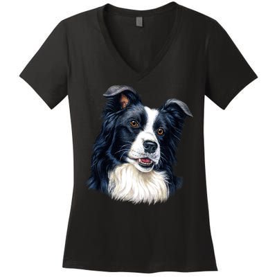 Border Collie Women's V-Neck T-Shirt