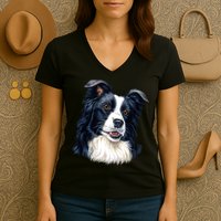 Border Collie Women's V-Neck T-Shirt