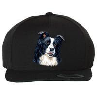 Border Collie Wool Snapback Cap