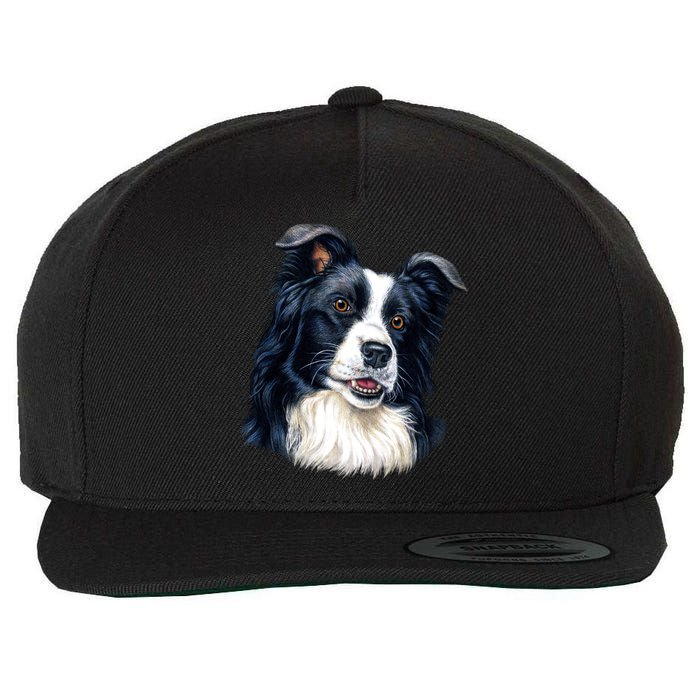 Border Collie Wool Snapback Cap