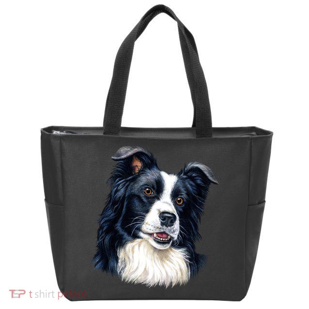 Border Collie Zip Tote Bag