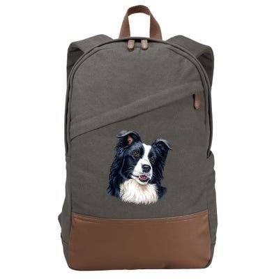 Border Collie Cotton Canvas Backpack