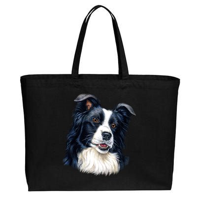 Border Collie Cotton Canvas Jumbo Tote