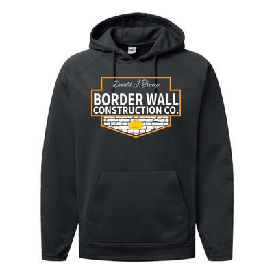 Border Wall Construction Co. Donald Trump Performance Fleece Hoodie