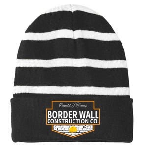 Border Wall Construction Co. Donald Trump Striped Beanie with Solid Band