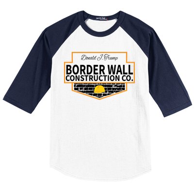 Border Wall Construction Co. Donald Trump Baseball Sleeve Shirt