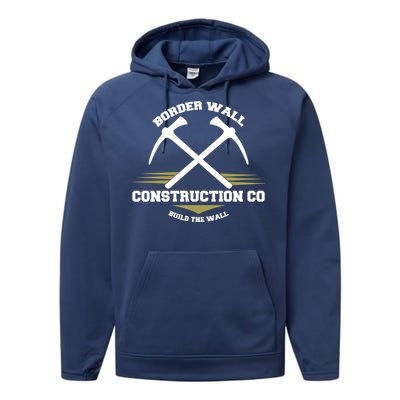 Border Wall Construction CO Build The Wall Performance Fleece Hoodie