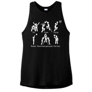 Bored Man Gets Paid Basketball Buckets Ladies PosiCharge Tri-Blend Wicking Tank