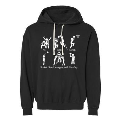 Bored Man Gets Paid Basketball Buckets Garment-Dyed Fleece Hoodie