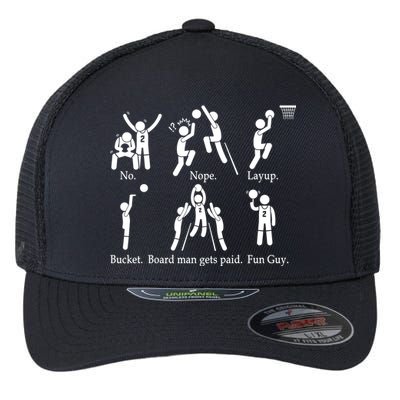 Bored Man Gets Paid Basketball Buckets Flexfit Unipanel Trucker Cap