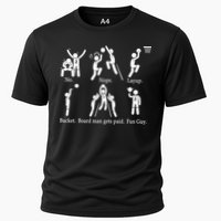 Bored Man Gets Paid Basketball Buckets Cooling Performance Crew T-Shirt