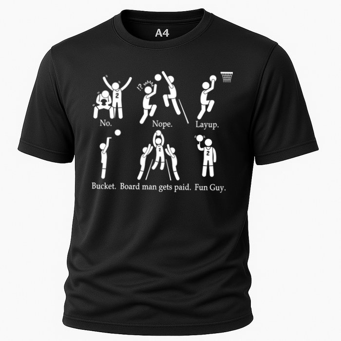 Bored Man Gets Paid Basketball Buckets Cooling Performance Crew T-Shirt