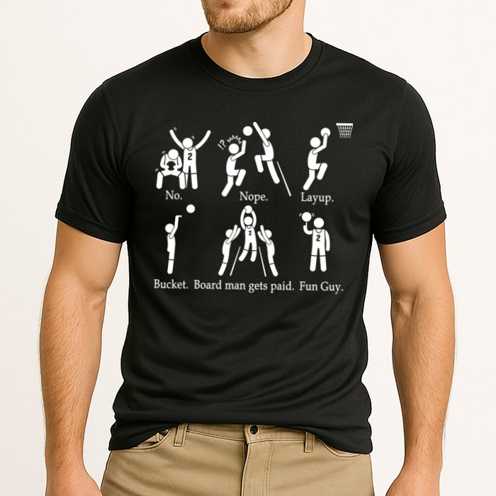 Bored Man Gets Paid Basketball Buckets Cooling Performance Crew T-Shirt