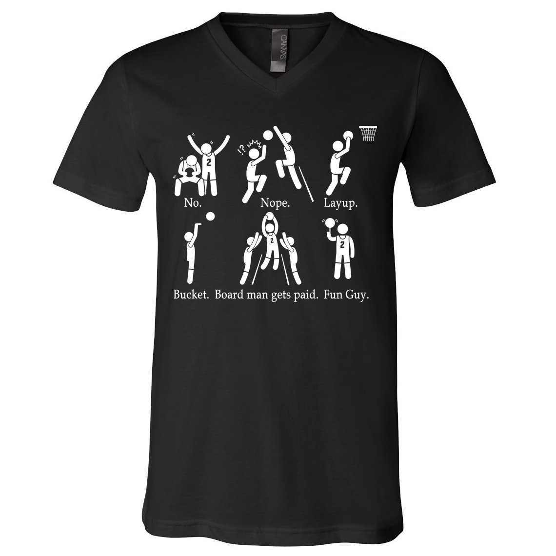 Bored Man Gets Paid Basketball Buckets V-Neck T-Shirt