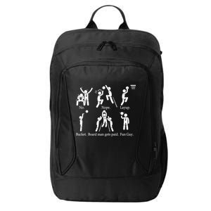 Bored Man Gets Paid Basketball Buckets City Backpack