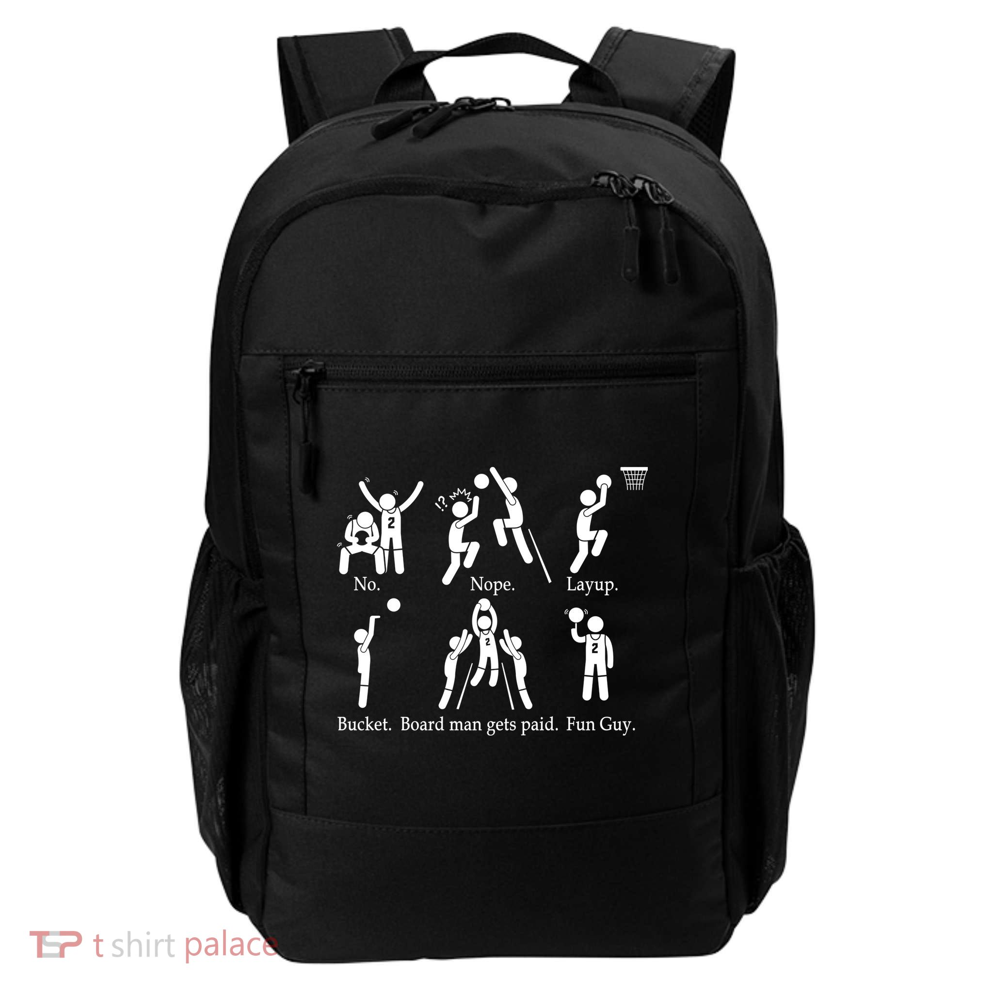 Bored Man Gets Paid Basketball Buckets Daily Commute Backpack