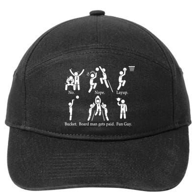 Bored Man Gets Paid Basketball Buckets 7-Panel Snapback Hat