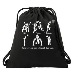 Bored Man Gets Paid Basketball Buckets Drawstring Bag