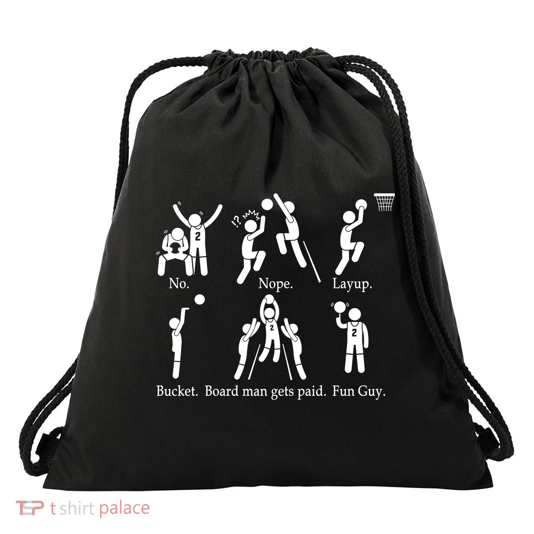 Bored Man Gets Paid Basketball Buckets Drawstring Bag