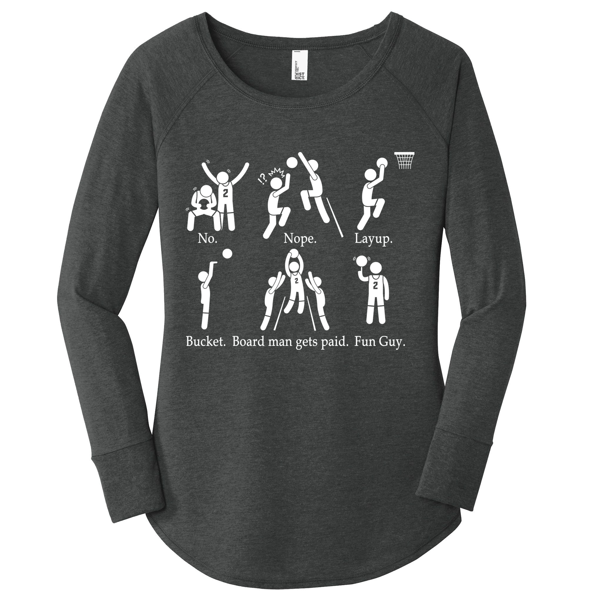 Bored Man Gets Paid Basketball Buckets Women's Perfect Tri Tunic Long Sleeve Shirt
