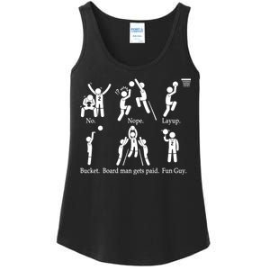 Bored Man Gets Paid Basketball Buckets Ladies Essential Tank