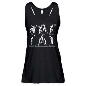 Bored Man Gets Paid Basketball Buckets Ladies Essential Flowy Tank