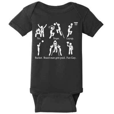 Bored Man Gets Paid Basketball Buckets Baby Bodysuit