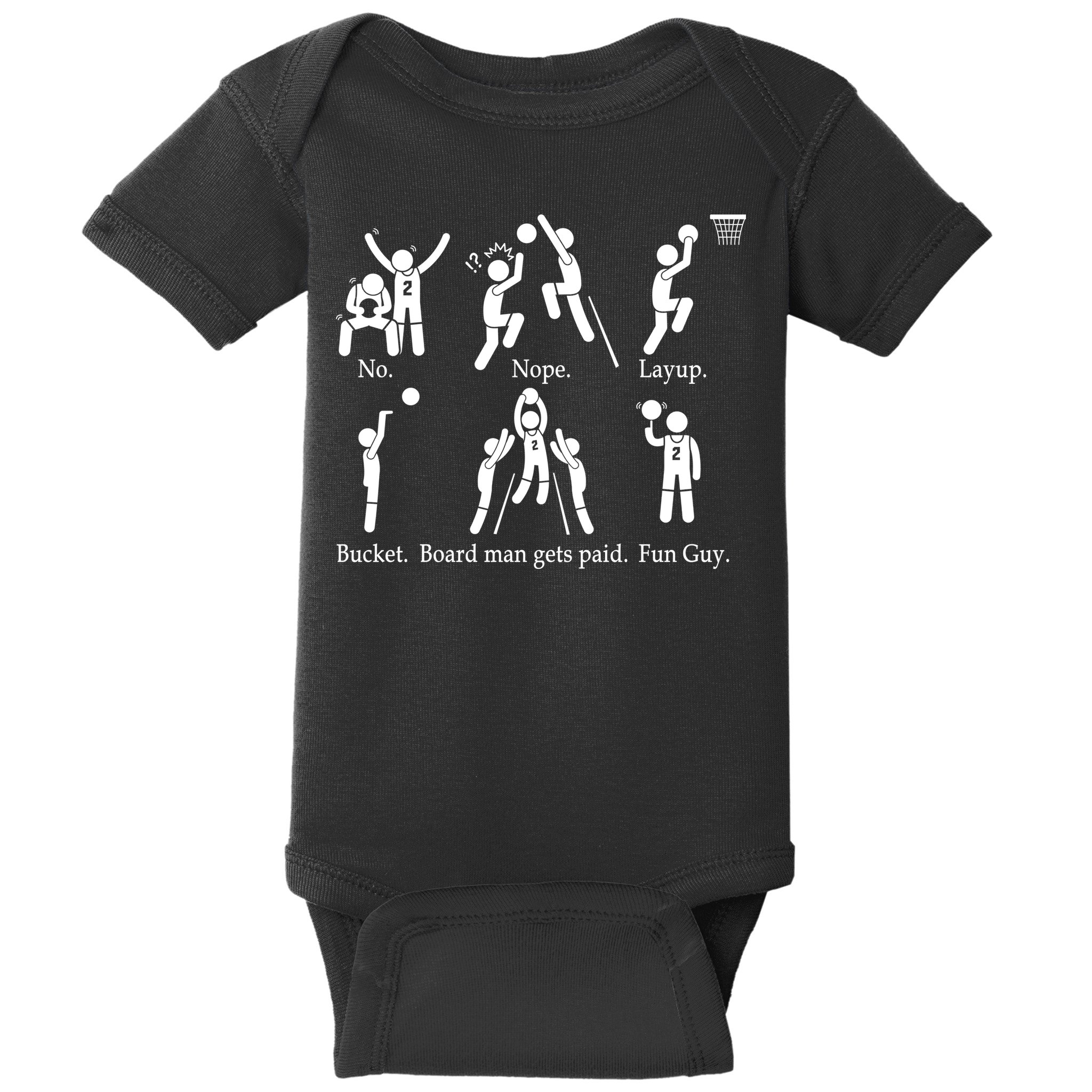 Bored Man Gets Paid Basketball Buckets Baby Bodysuit