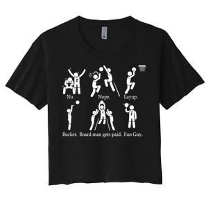 Bored Man Gets Paid Basketball Buckets Women's Crop Top Tee