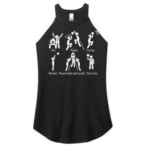 Bored Man Gets Paid Basketball Buckets Women's Perfect Tri Rocker Tank