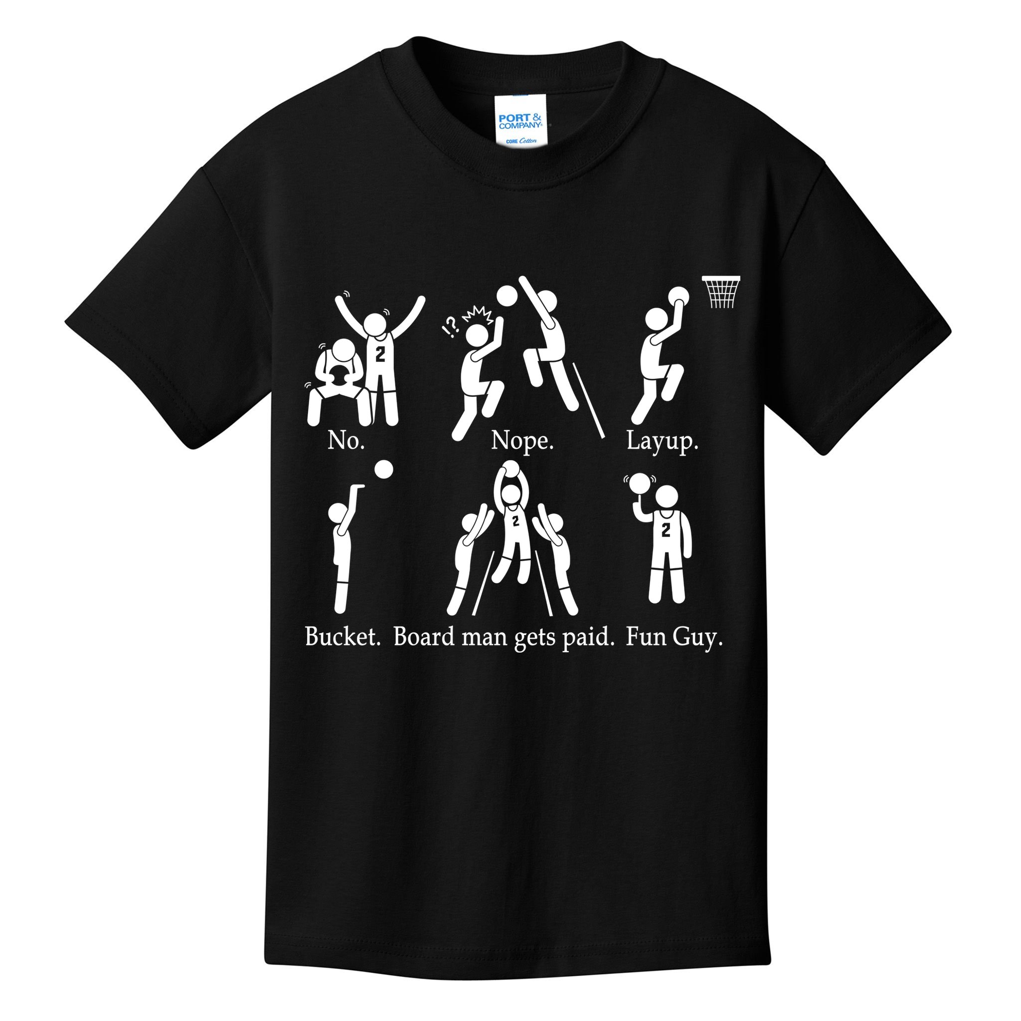 Bored Man Gets Paid Basketball Buckets Kids T-Shirt